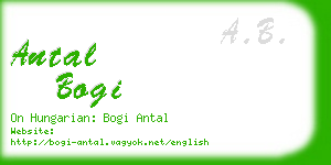 antal bogi business card